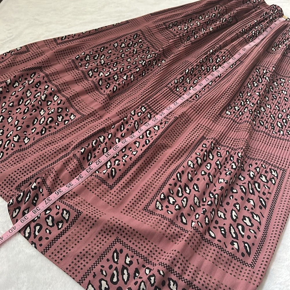 Easel Women’s Pink Animal Print Pleated Boho Casual Stretchy Maxi Skirt‎ Med - Picture 5 of 7